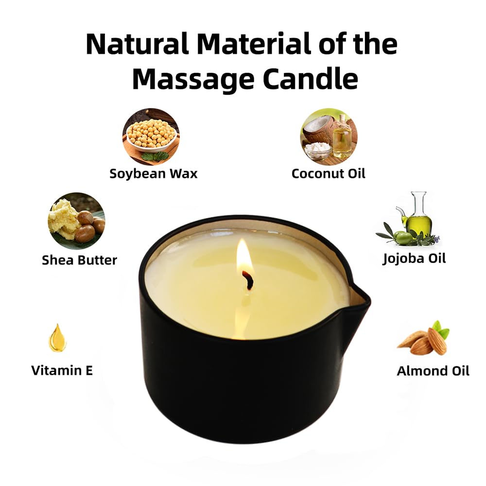 Luxmasa tobacco-vanilla scent massage candle for warm, comforting aromatherapy.