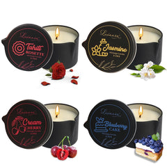 LUXMASA Tahiti massage candle close-up with warm oil for at-home spa rituals.