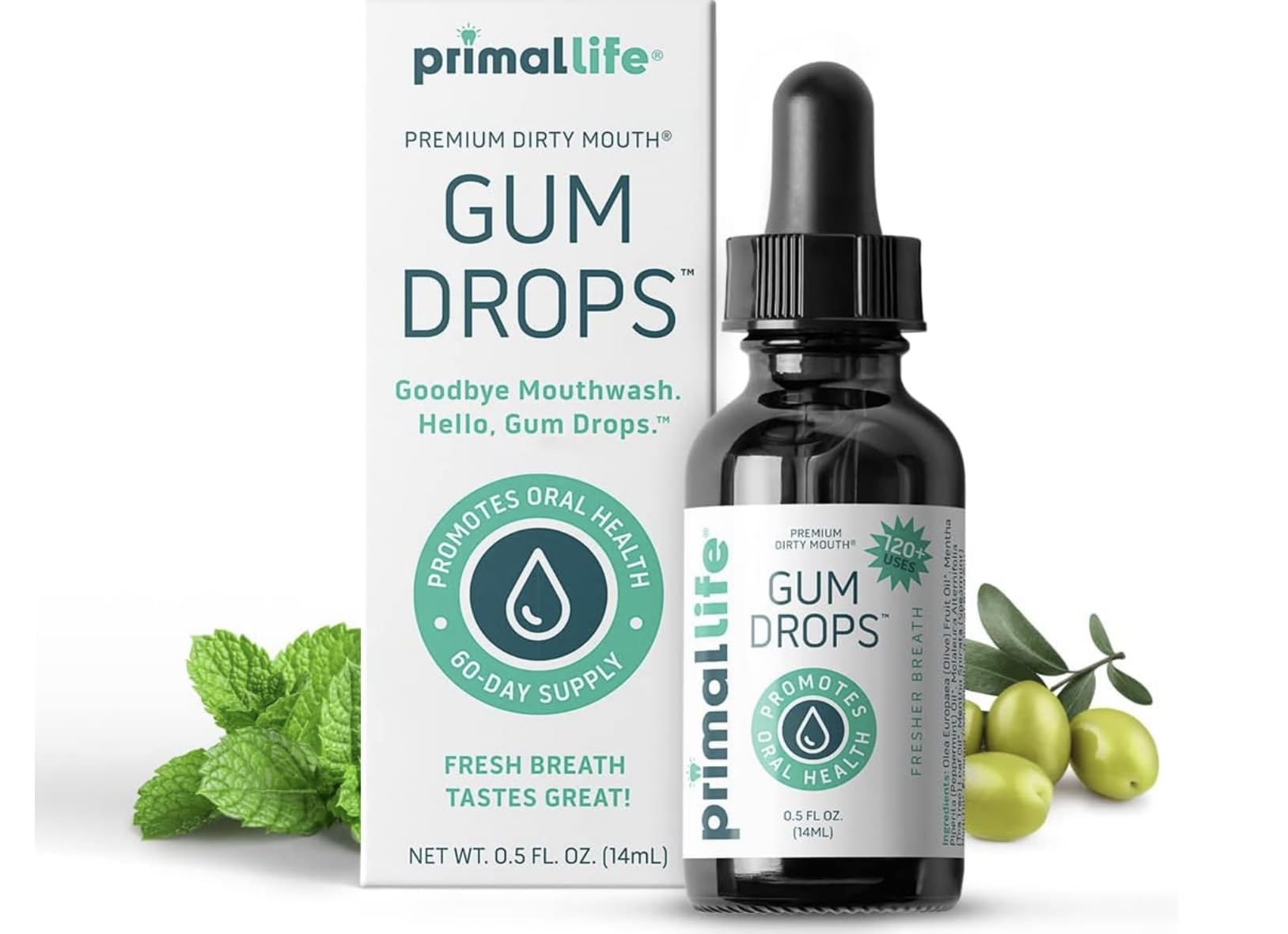 LuxProdX Dirty Mouth Gum Serum dropper applies soothing essential oils to gums.