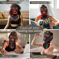 LuxRenew BS wearing the mask during a calm at-home routine.