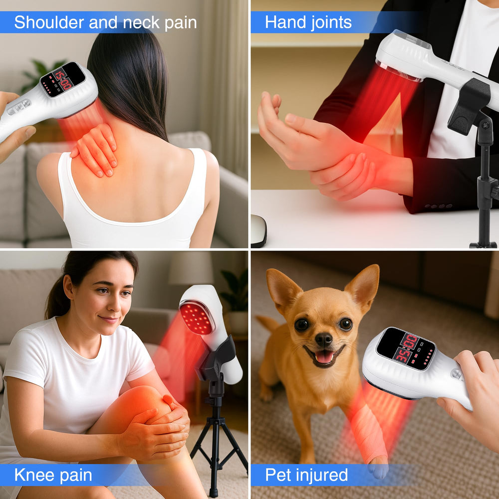 LuxReyan red light therapy device used with pets for at-home care