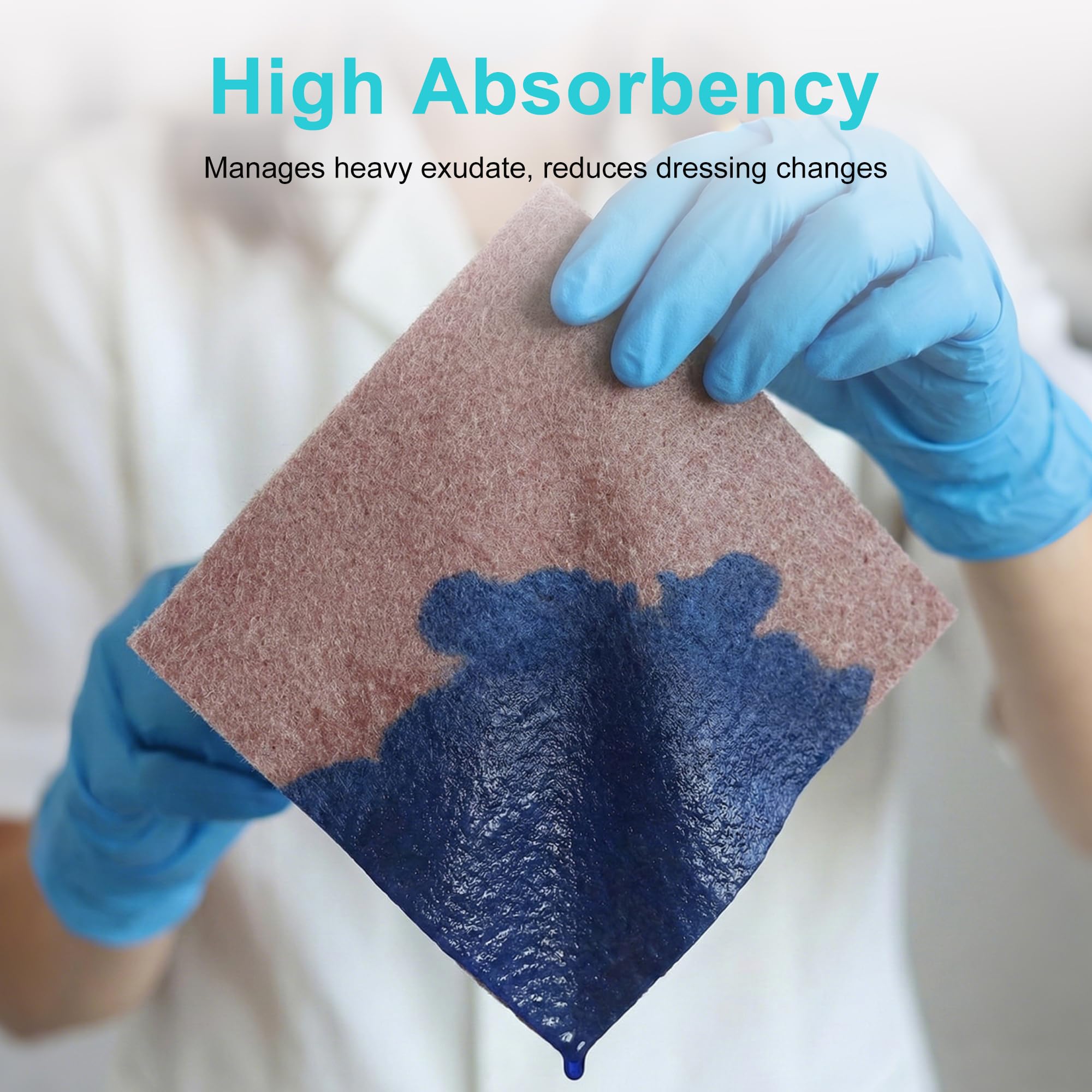 Lvonge gel-forming alginate wound dressing creates a moist healing environment.