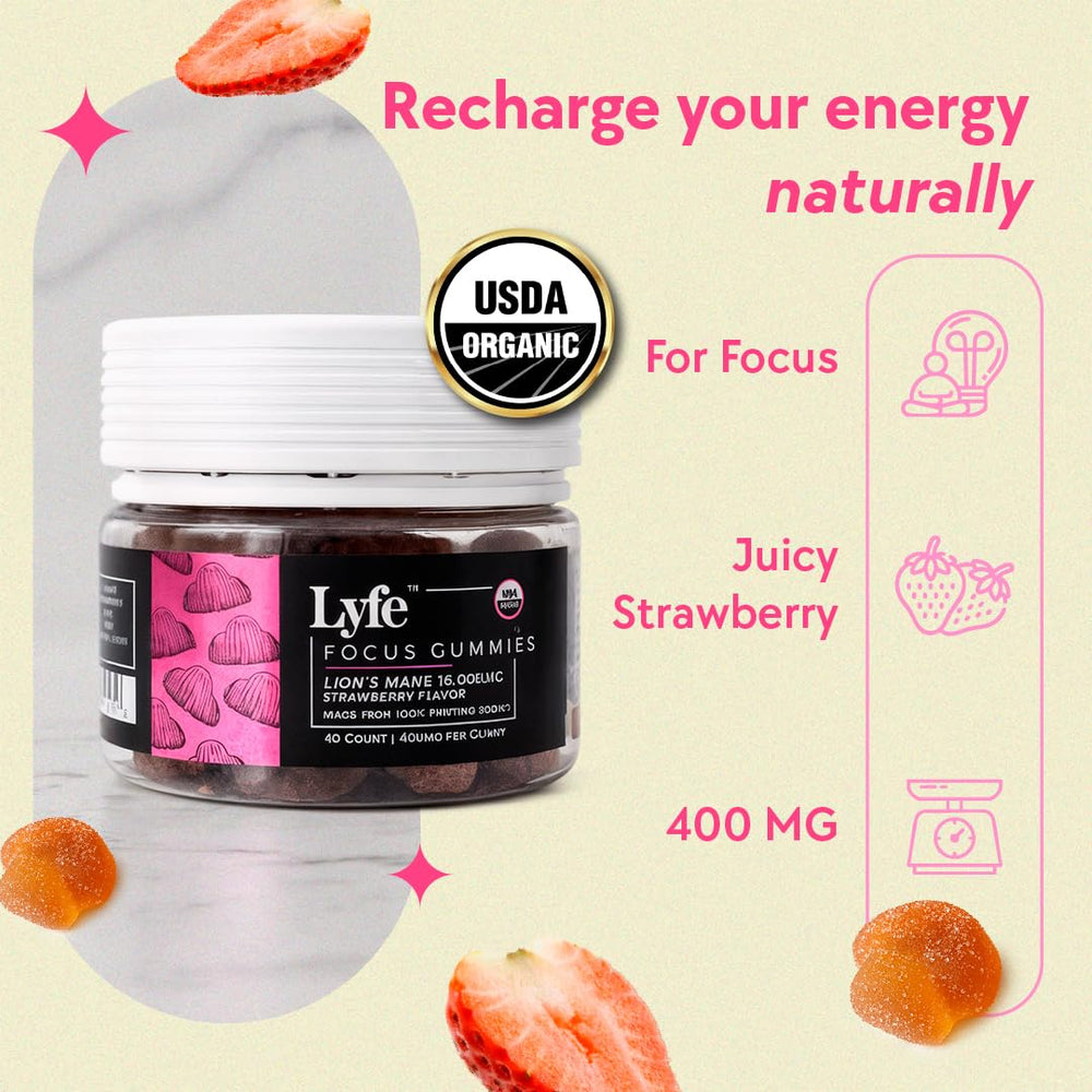 LYFE strawberry fruit visual signals natural flavor and plant-based wellness.