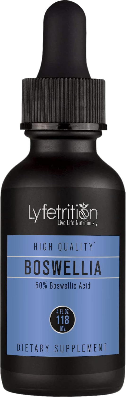 Lyfetrition Boswellia bottle highlights 455 mg servings for convenient daily dosing.