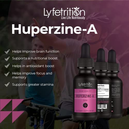 Lyfetrition Huperzine-A USA facility graphic emphasizing GMP standards