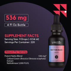 Lyfetrition Nattokinase dropper releasing daily 11 drops.