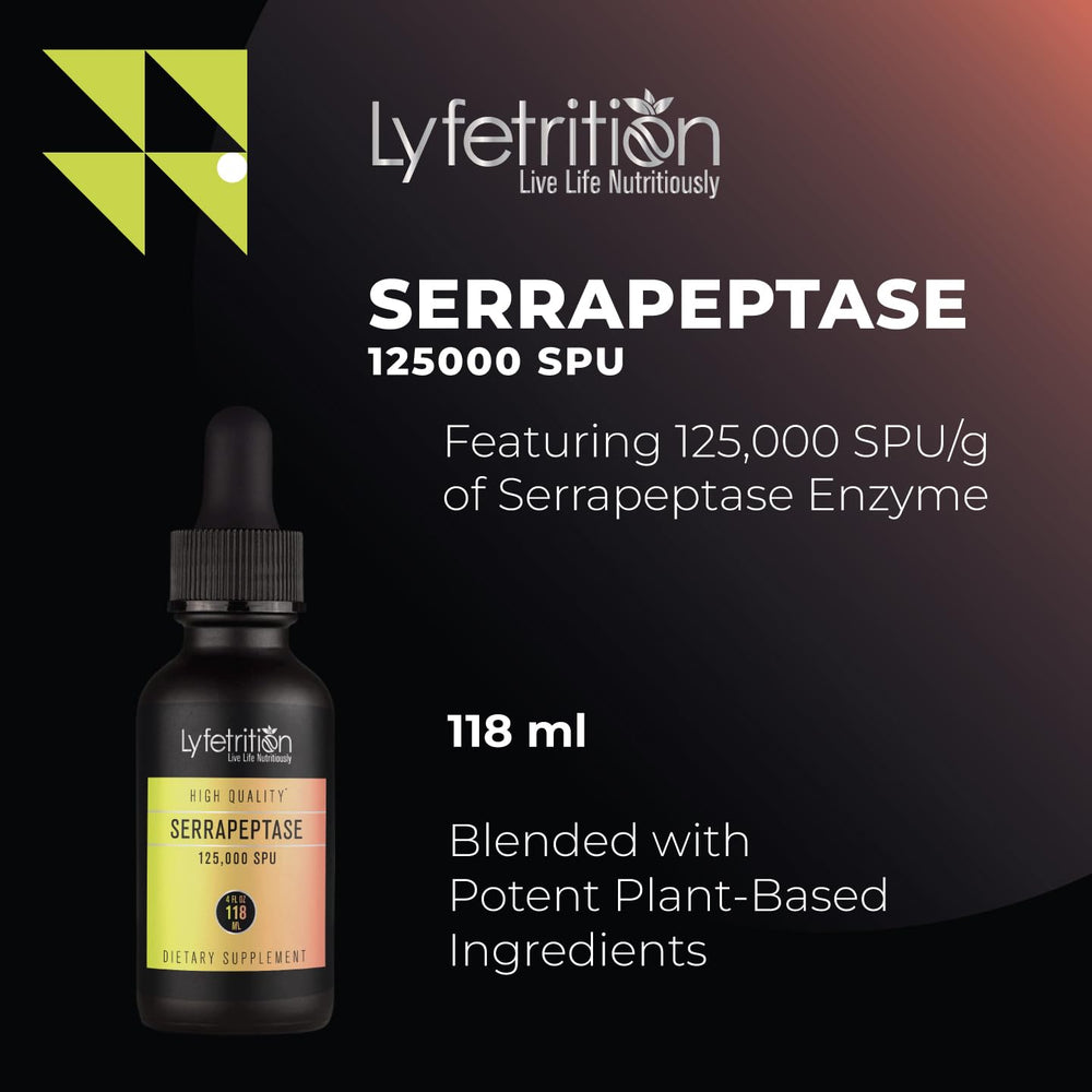 Dosing drops visual with Lyfetrition Serrapeptase for easy daily use.