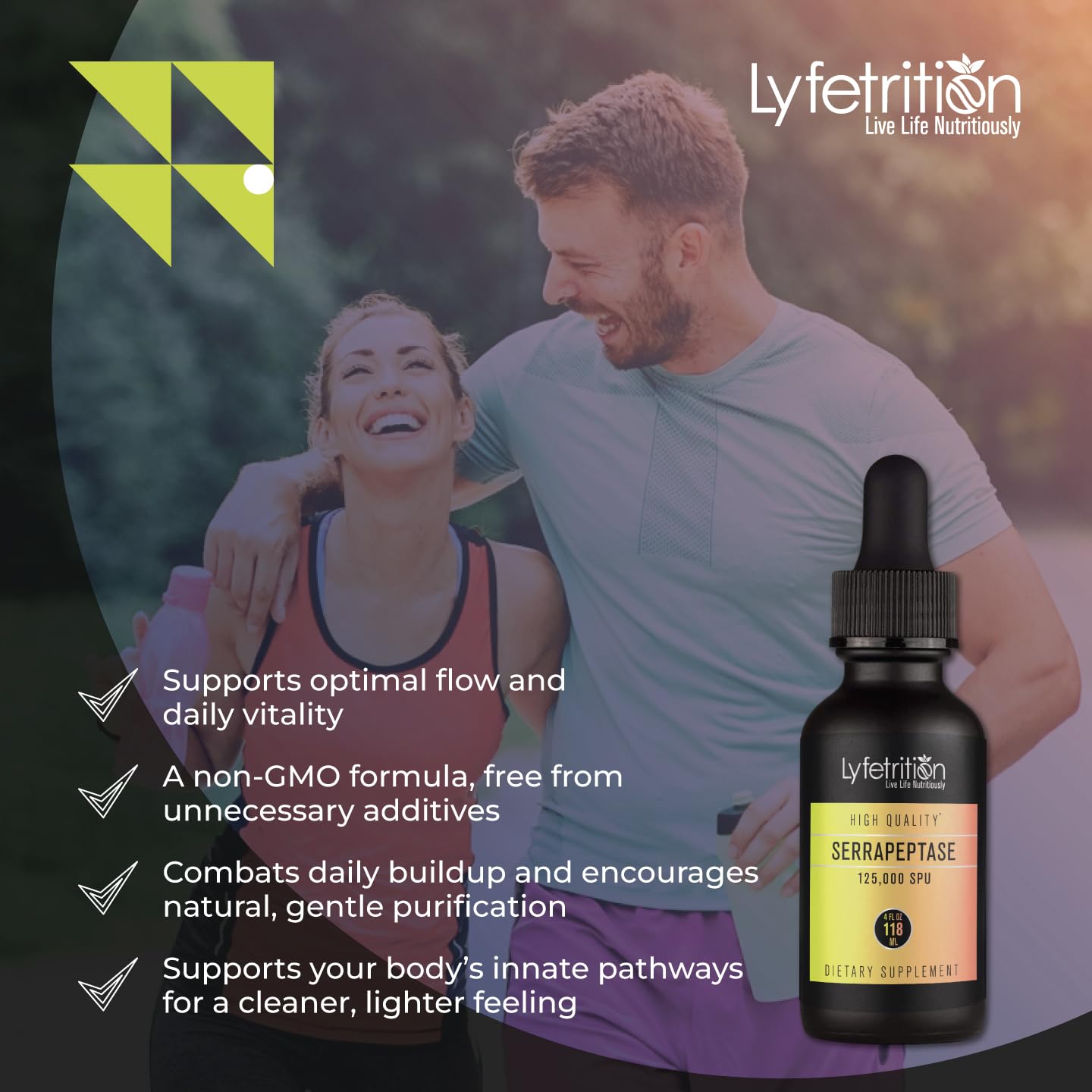Serving size 220 listed on Lyfetrition Serrapeptase bottle label.
