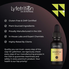 USA-made Lyfetrition Serrapeptase bottle confirming quality production.