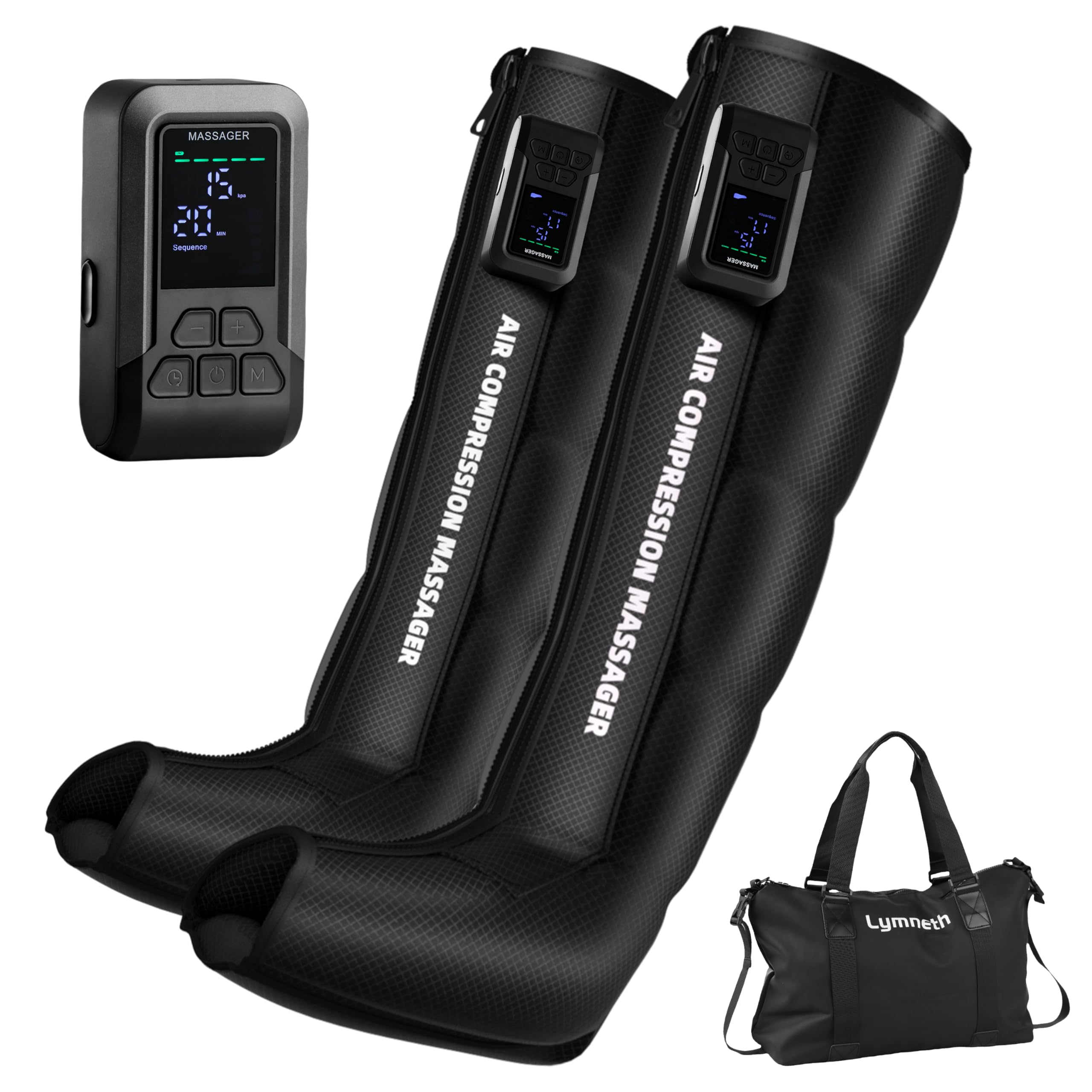 Lymneth professional air compression leg massager with cordless full-coverage functionality.