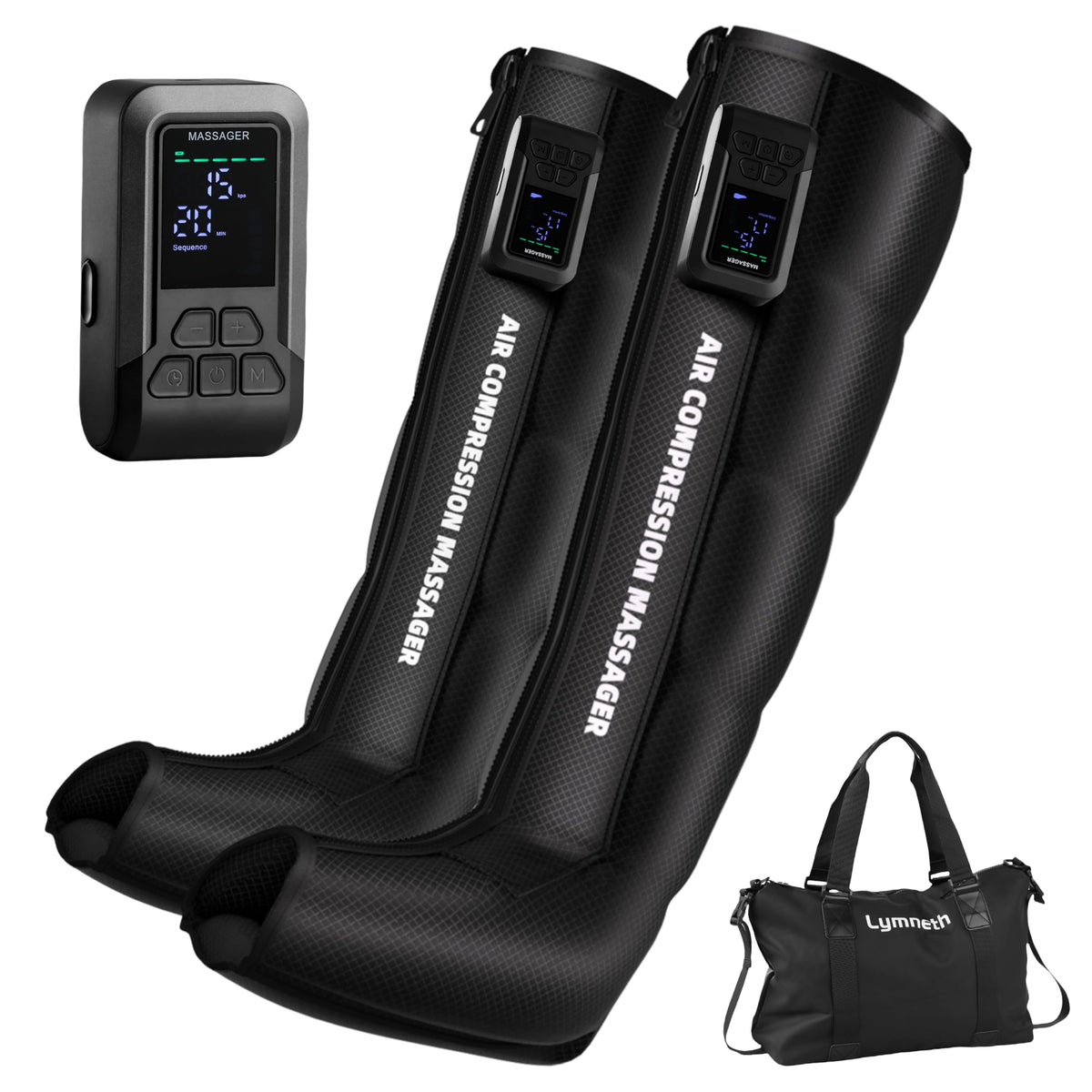Lymneth professional air compression leg massager with cordless full-coverage functionality.