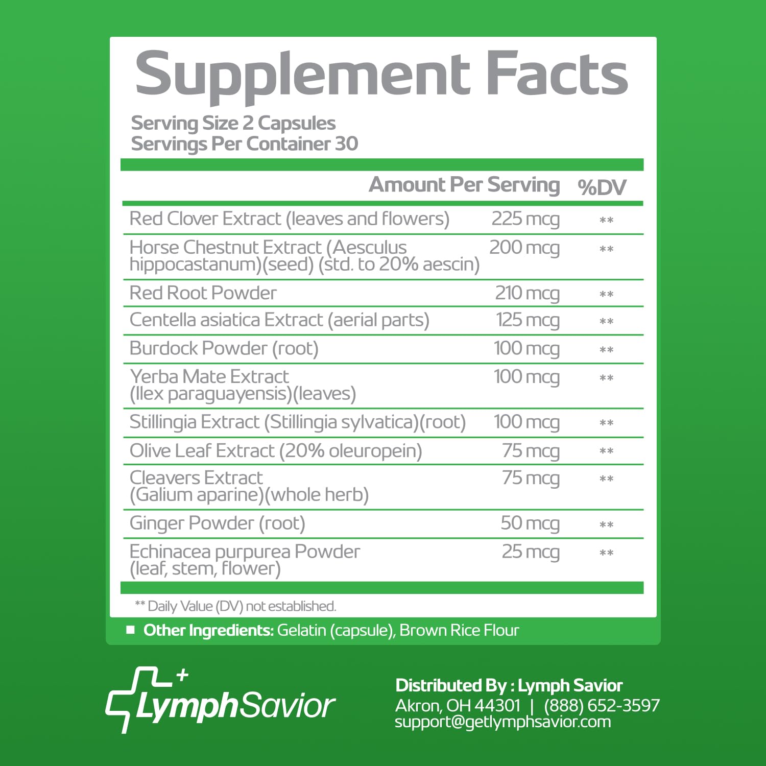 Lymph Savior capsule close-up highlighting botanical formula for lymphatic wellness