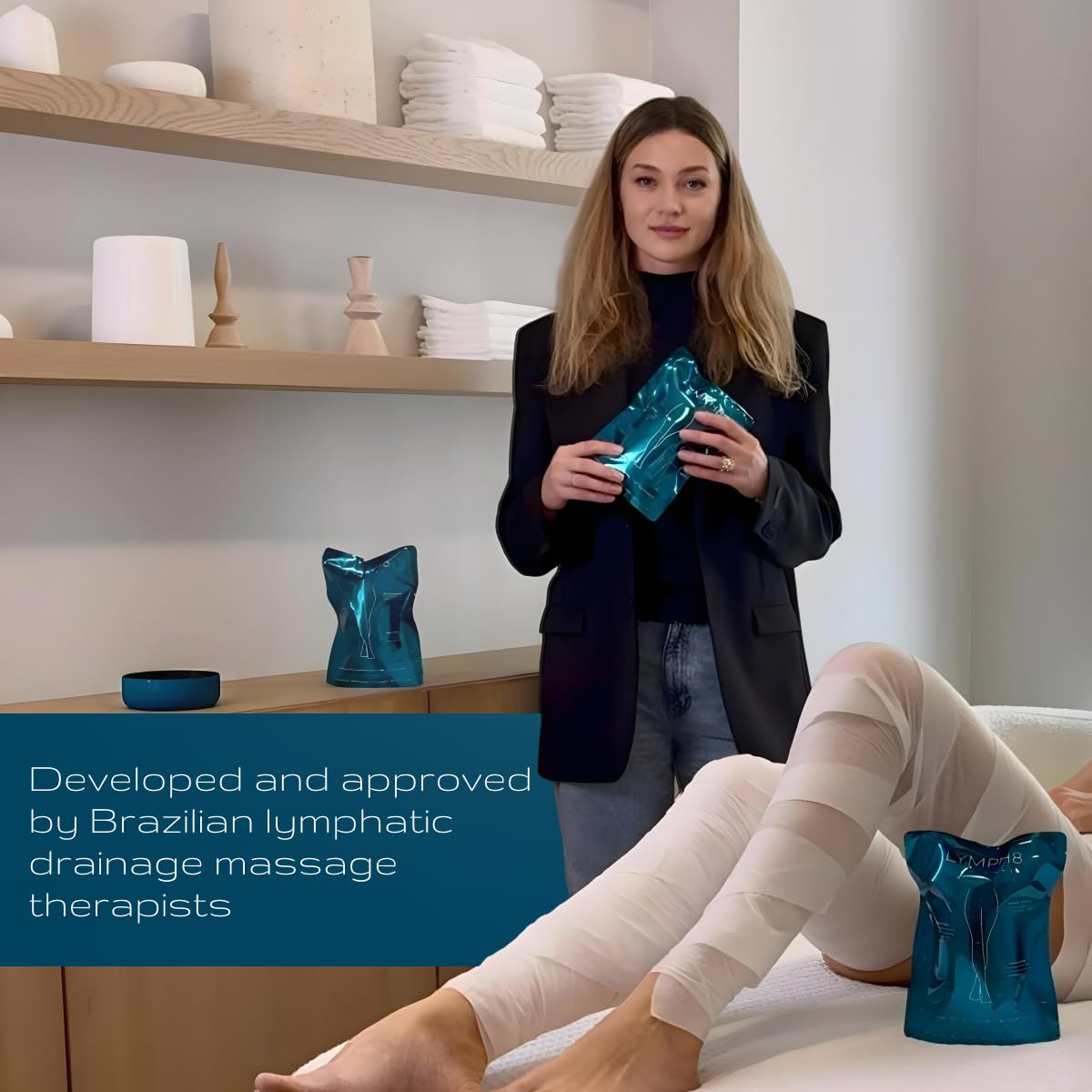 LYMPH8 single-use packaging ensures clean, convenient home spa sessions.