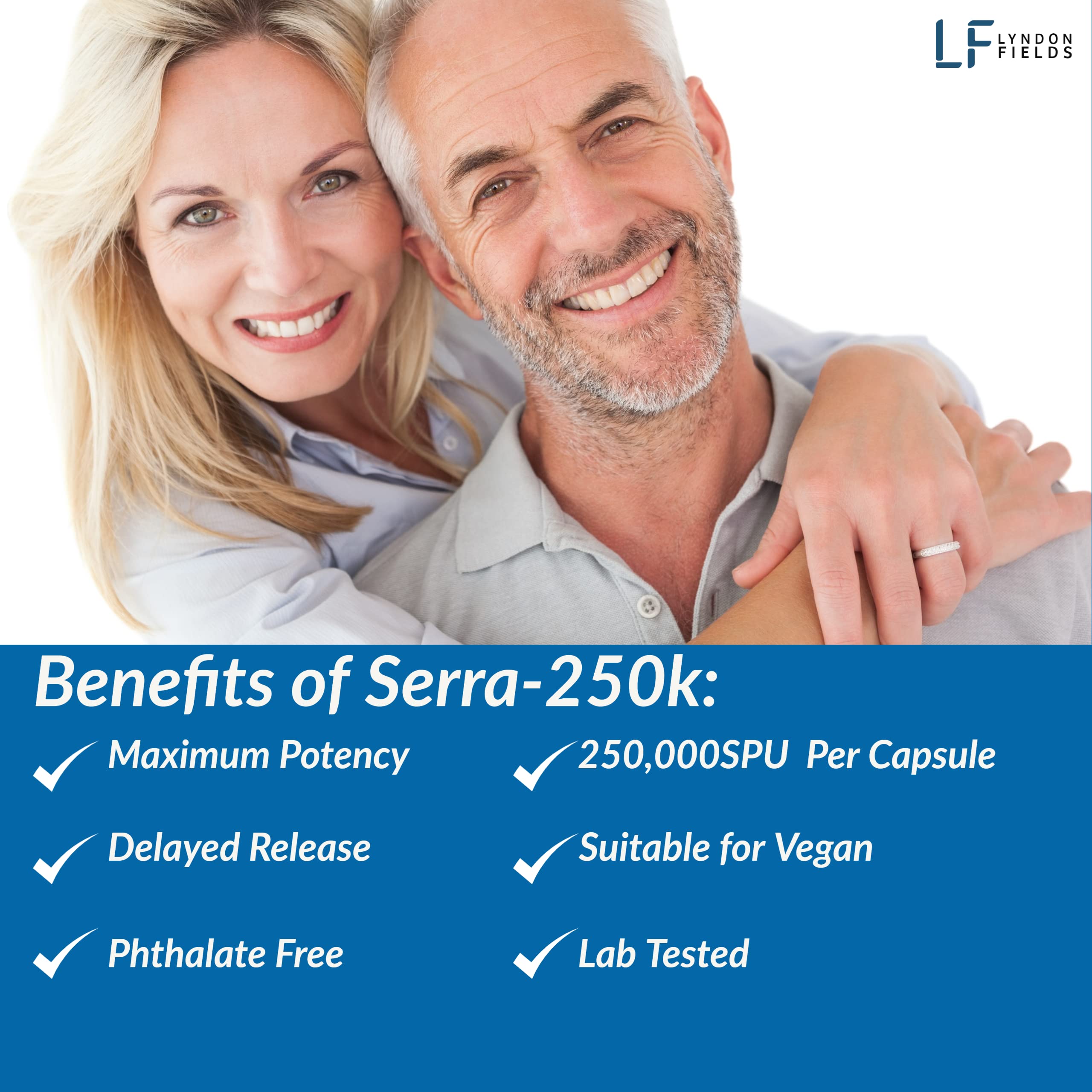 Lyndon Fields Serra-250k delayed-release capsules designed for better absorption