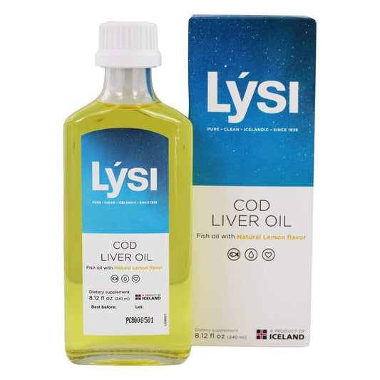 LYSI Lemon Cod Liver Oil bottle for daily omega-3 boost