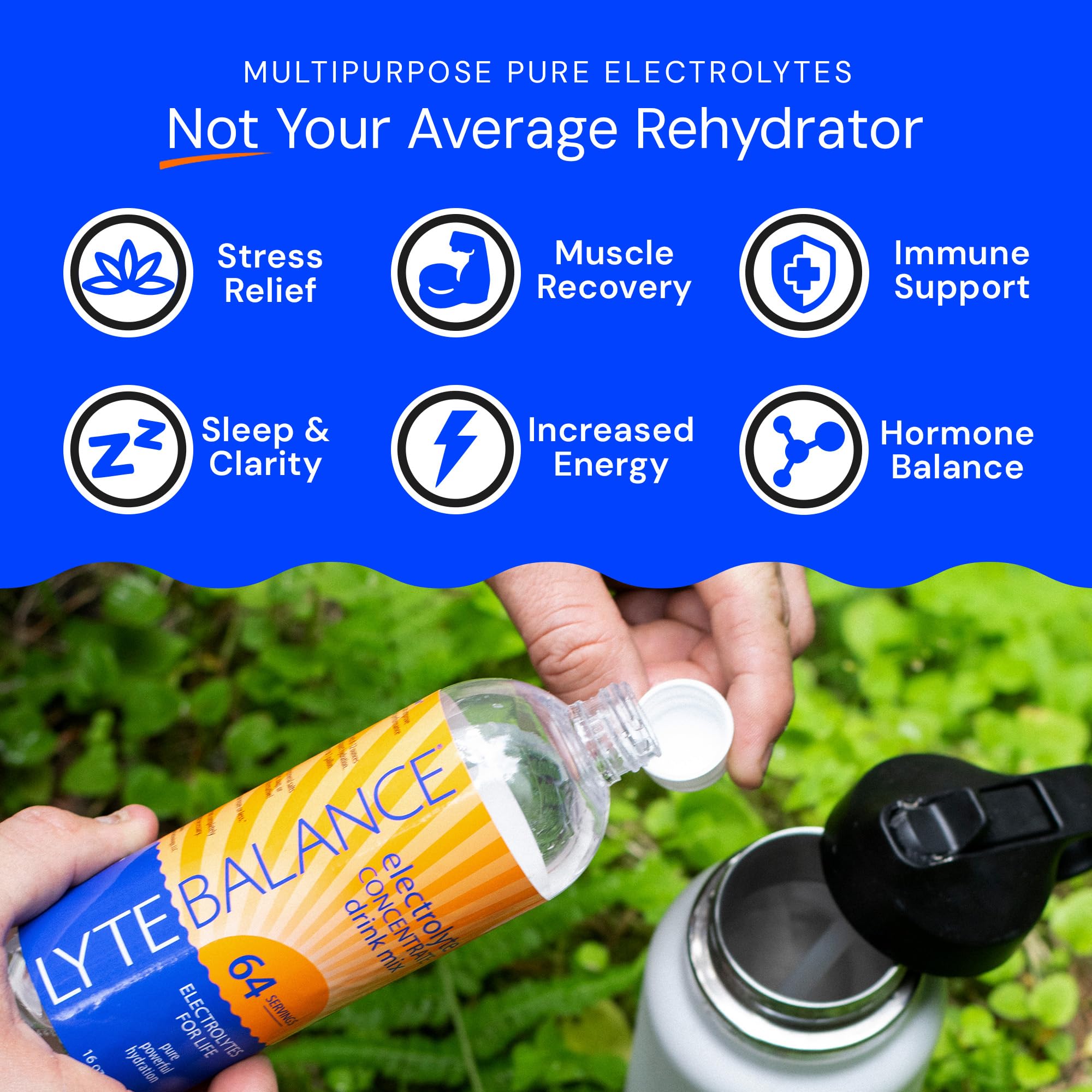 LYTE BALANCE scoop with bottle illustrating precise dosing.