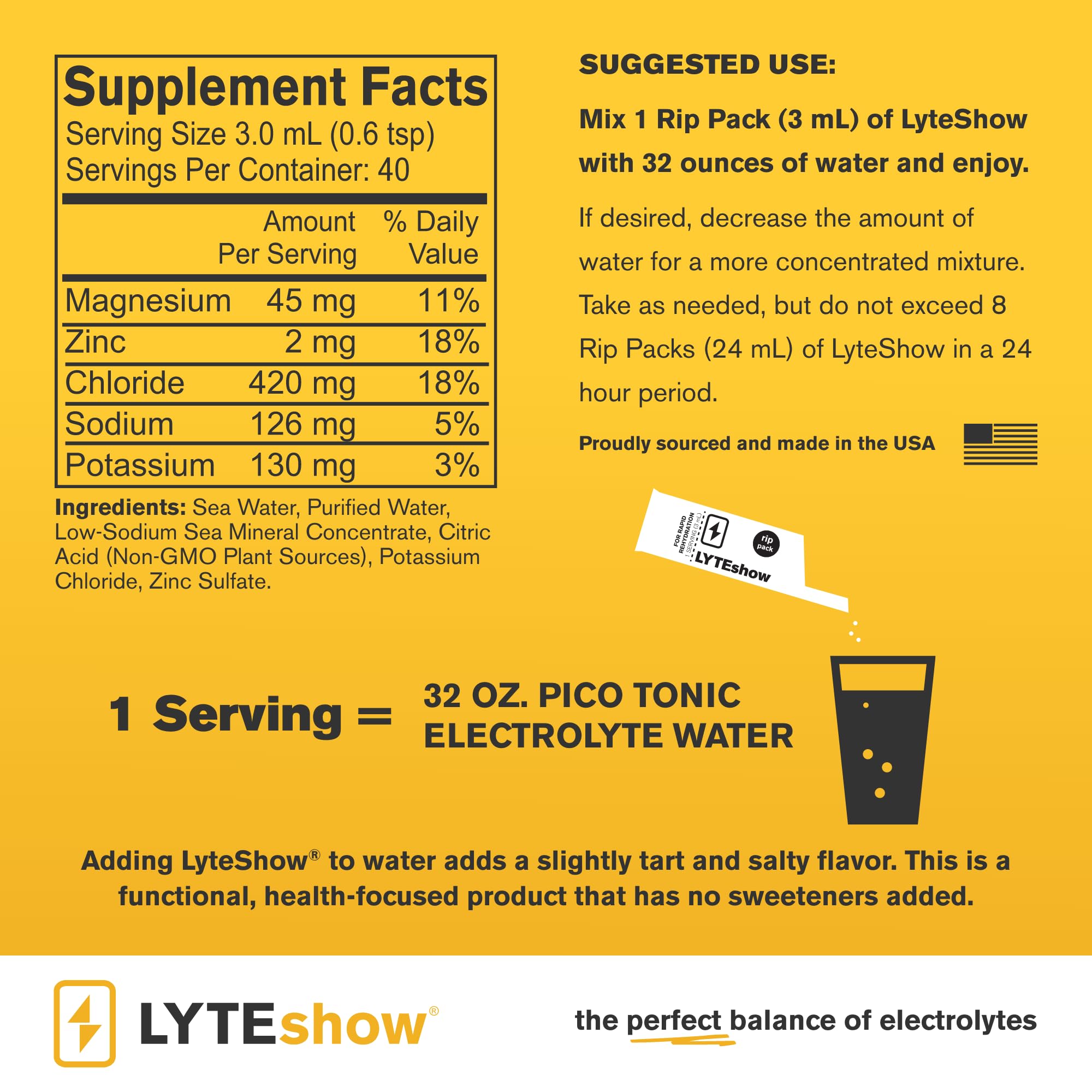 LyteLine Electrolyte Drops single-serve stick enables easy mixing