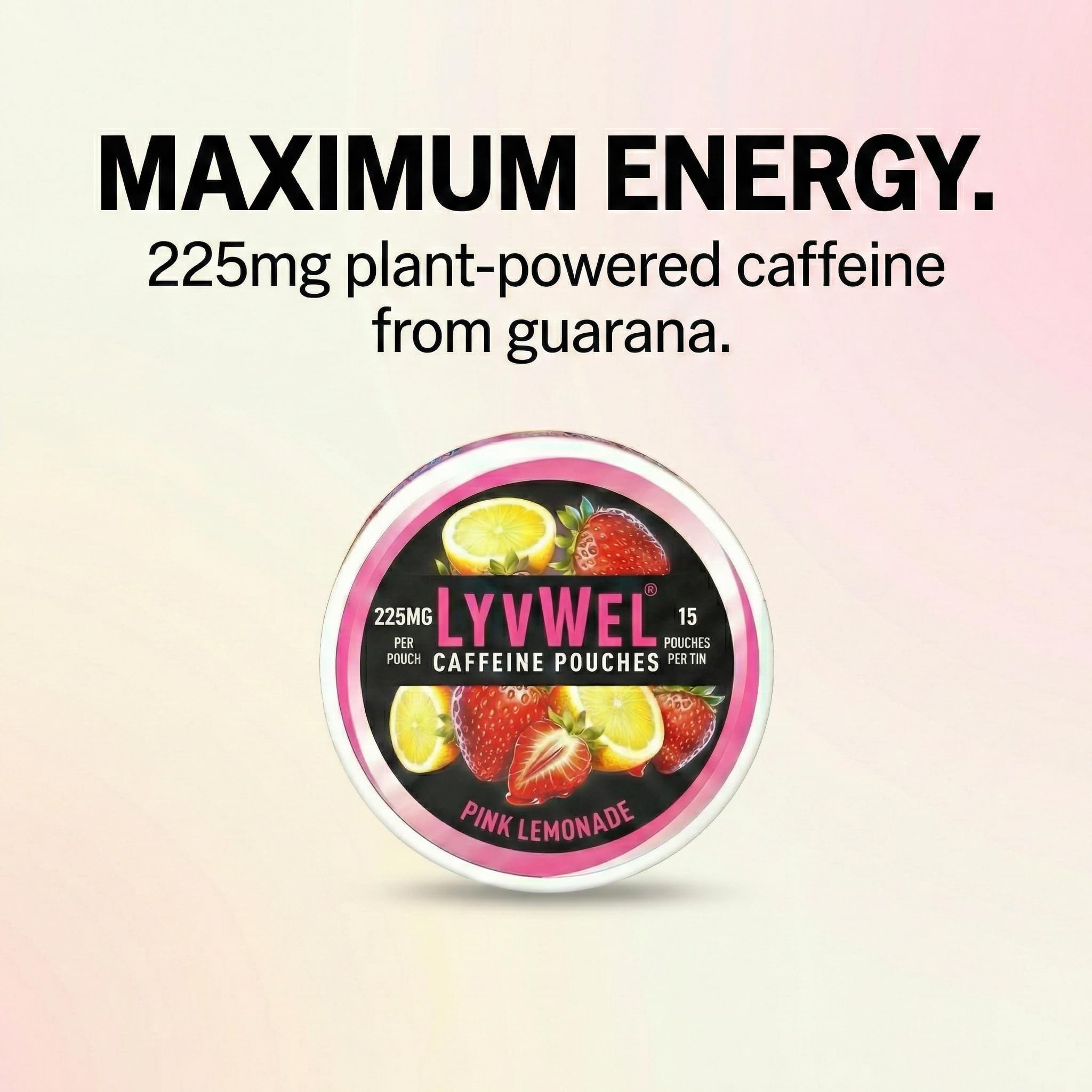 LyvWel 5-pack box shows 75 pouches for all-day energy on the go.