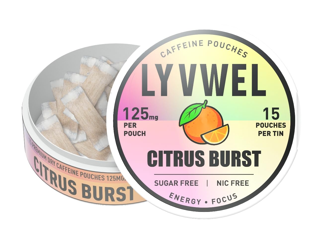 LyvWel 5-pack energy pouches showing 75 total for reliable daily energy.