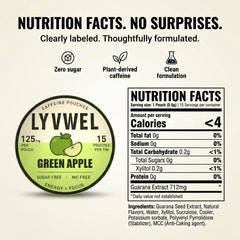 LyvWel nicotine-free and sugar-free formula for clean energy.