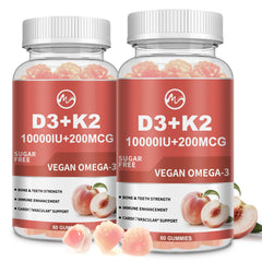 M inch Vitamin D3 K2 Gummies bottle front for easy bone wellness