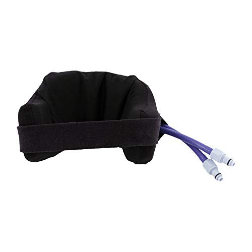 M Pain Management Technologies pad attached to circulating ice unit for neck and cervical spine relief.