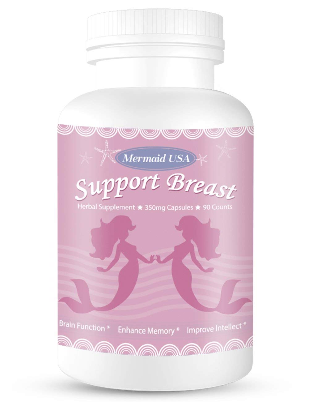 M.U natural breast enhancement pills bottle promoting firmness and healthier bust appearance