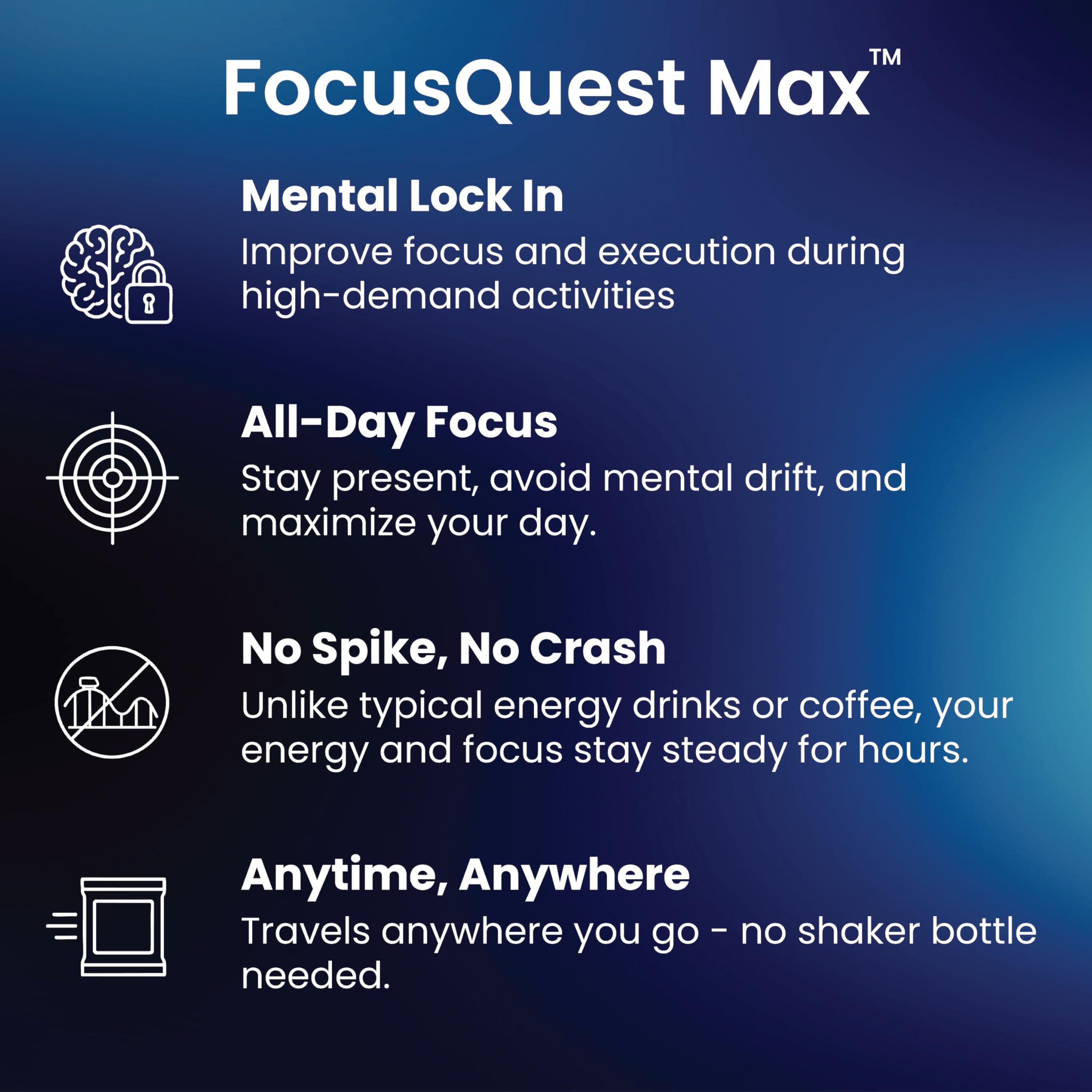 M2-P2 FocusQuest Max emphasizes stress relief and mental clarity during busy days