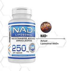 MAAC10 Liposomal NAD bottle with measuring scoop for precise dosing.