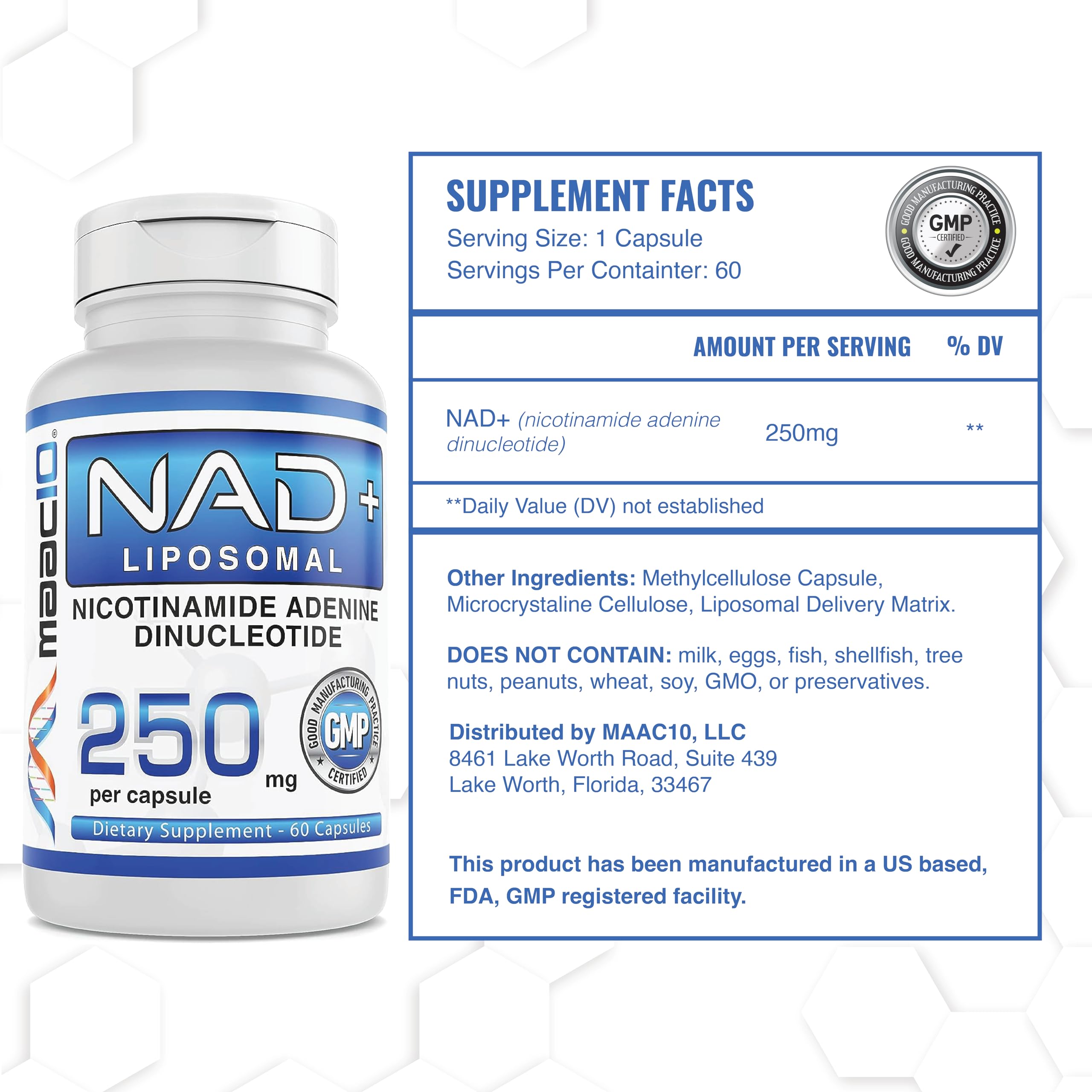 MAAC10 Liposomal NAD bottle on desk suggests daily wellness routine.