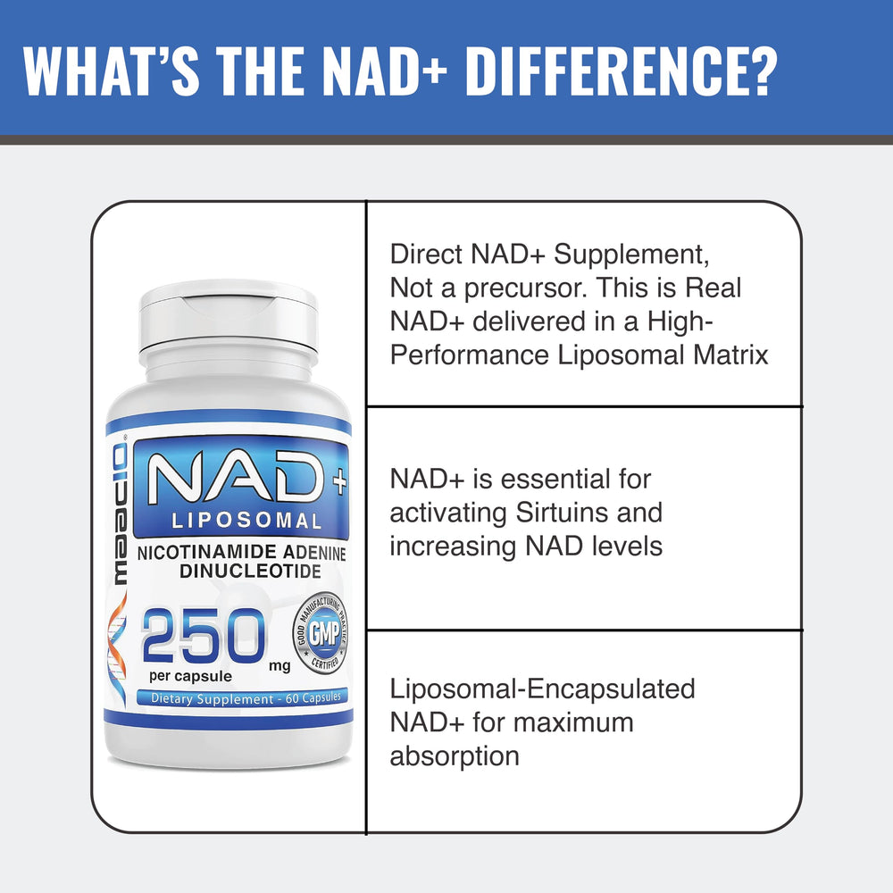 MAAC10 Liposomal NAD bottle with glass ready for use.