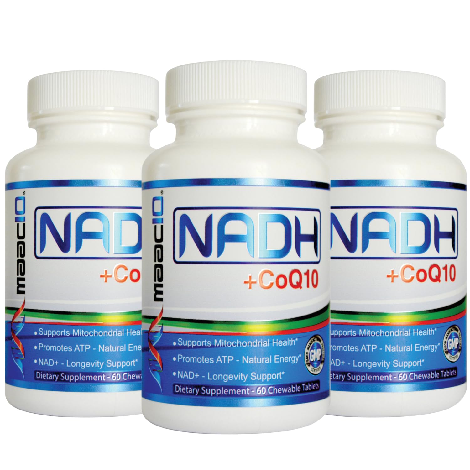 MAAC10 NADH + CoQ10 berry-flavored chewables front view for daily energy support