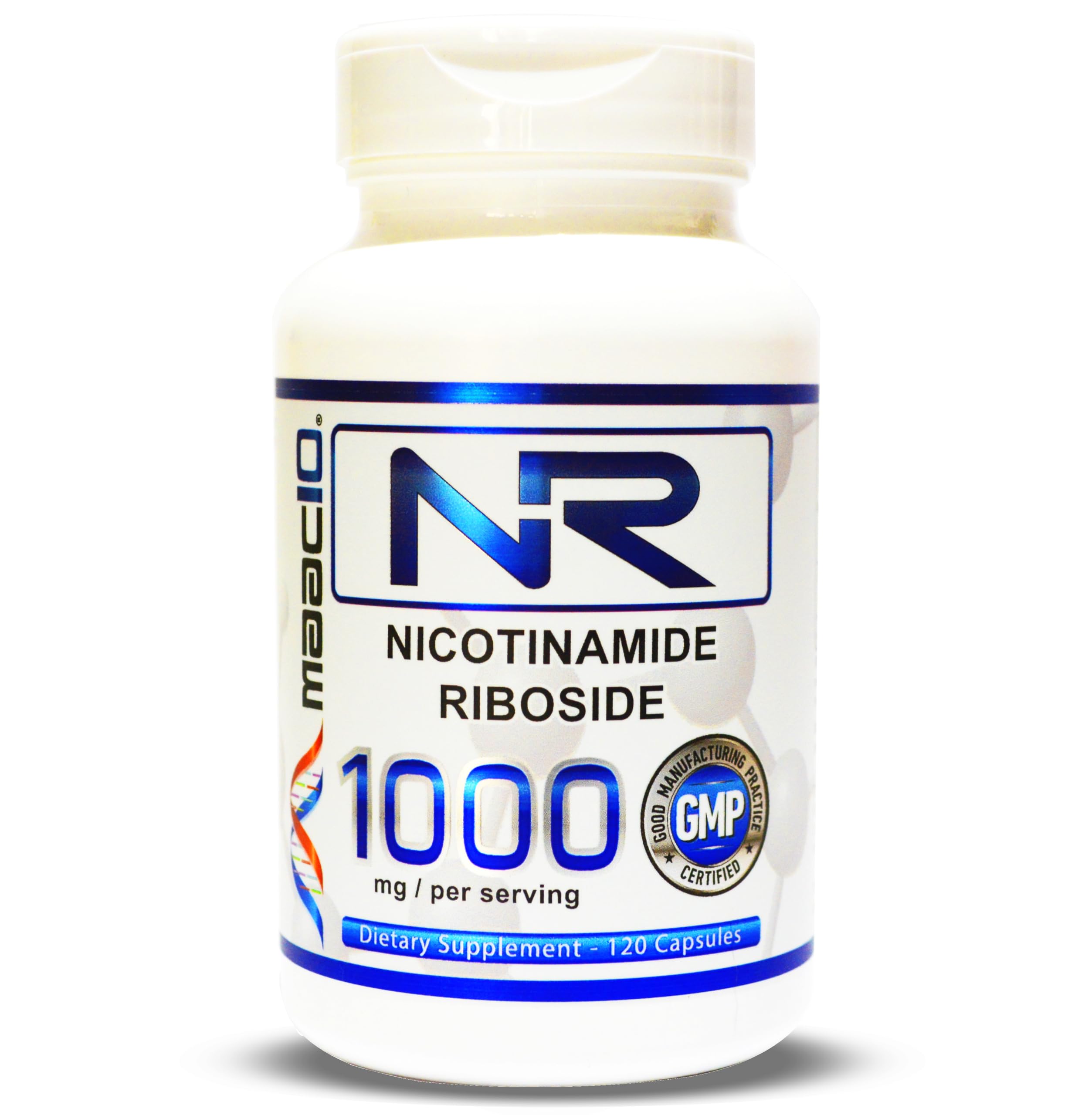 MAAC10 Nicotinamide Riboside 1000mg bottle for daily NAD+ precursor support.