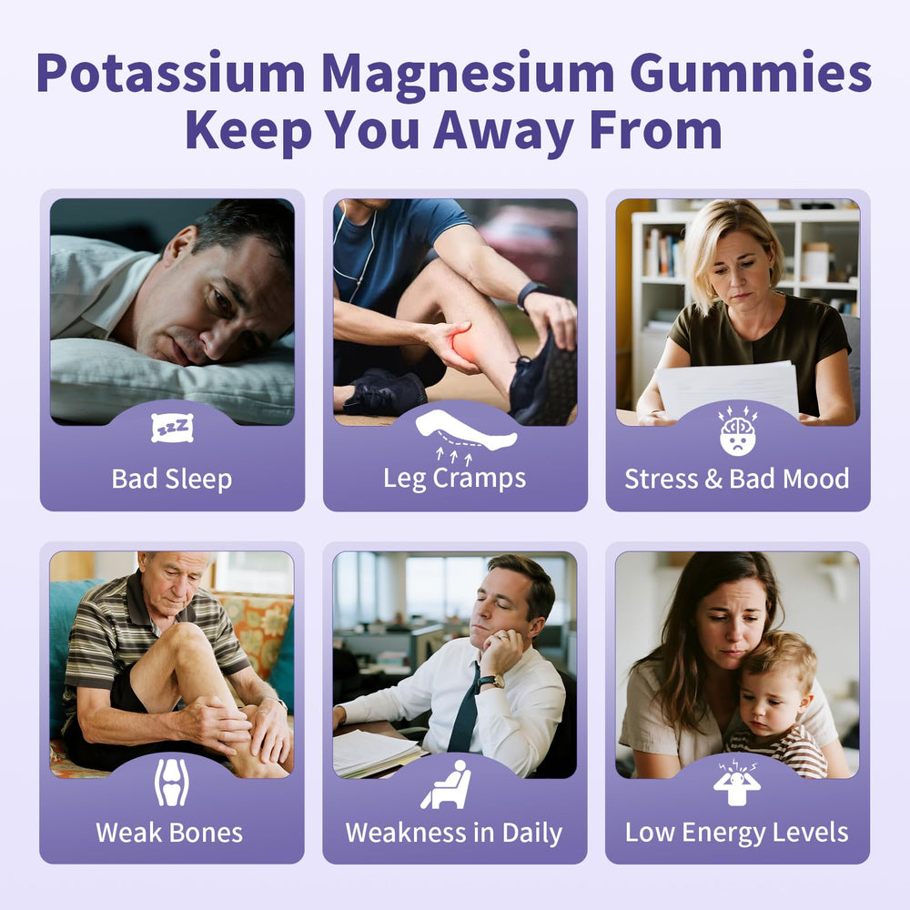 MABEFY potassium magnesium gummies ingredients label featuring CoQ10 and B vitamins