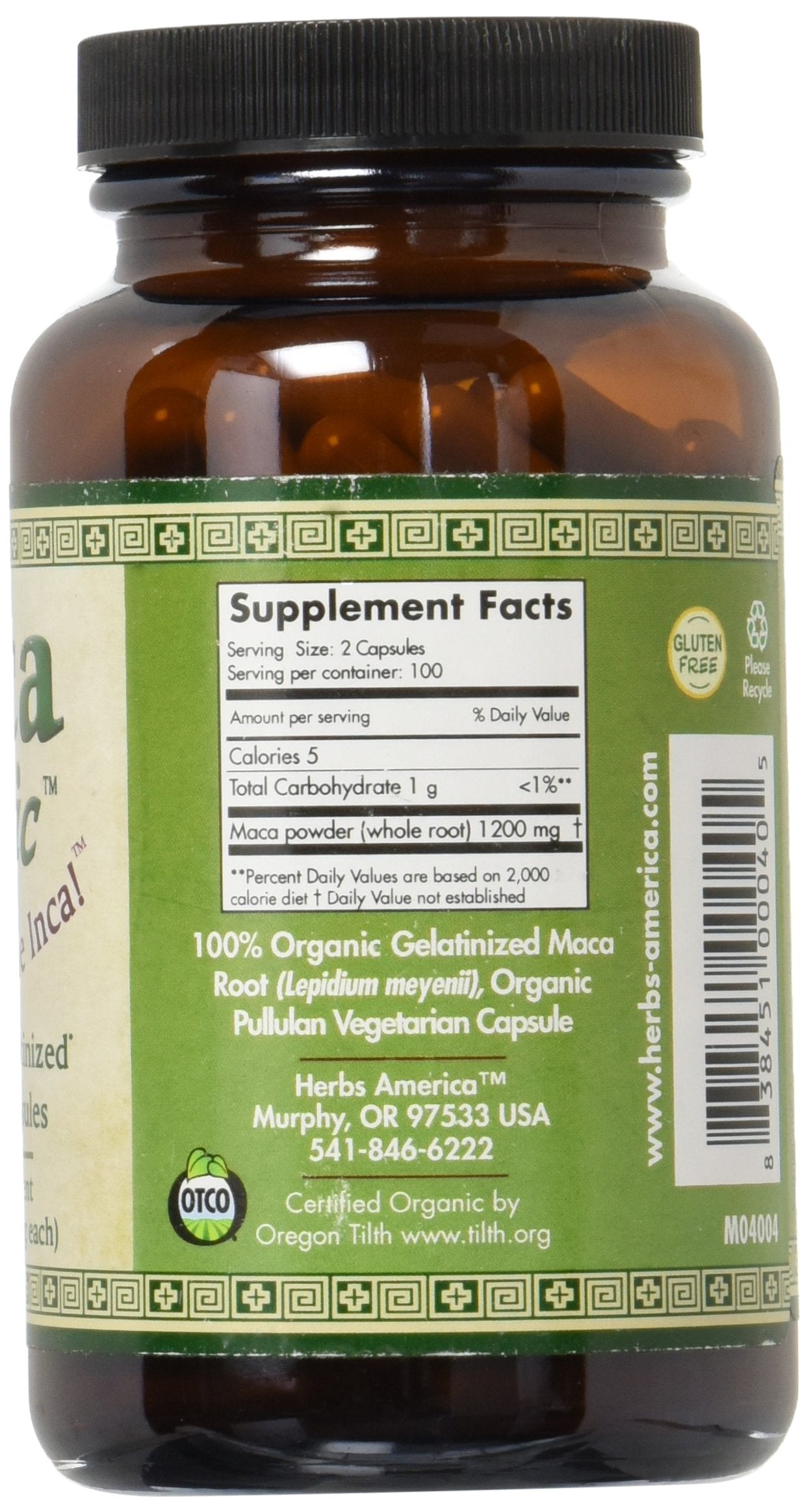 Maca Magic Organic capsules close-up highlighting texture and quality.