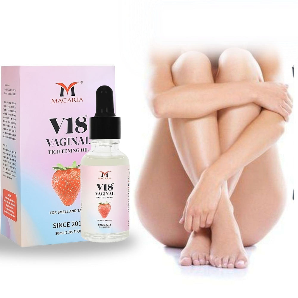 MACARIA V18 Tightening Oil bottle pour for quick, comfortable daily application.