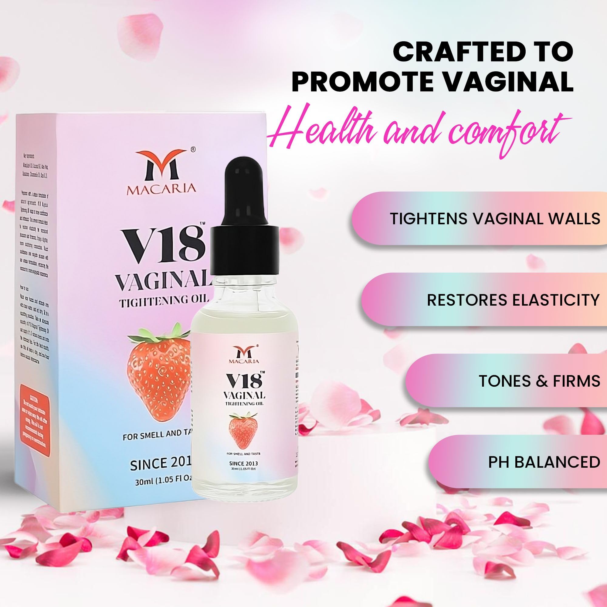 MACARIA V18 Tightening Oil chamomile-oil soothing nourishment close-up.
