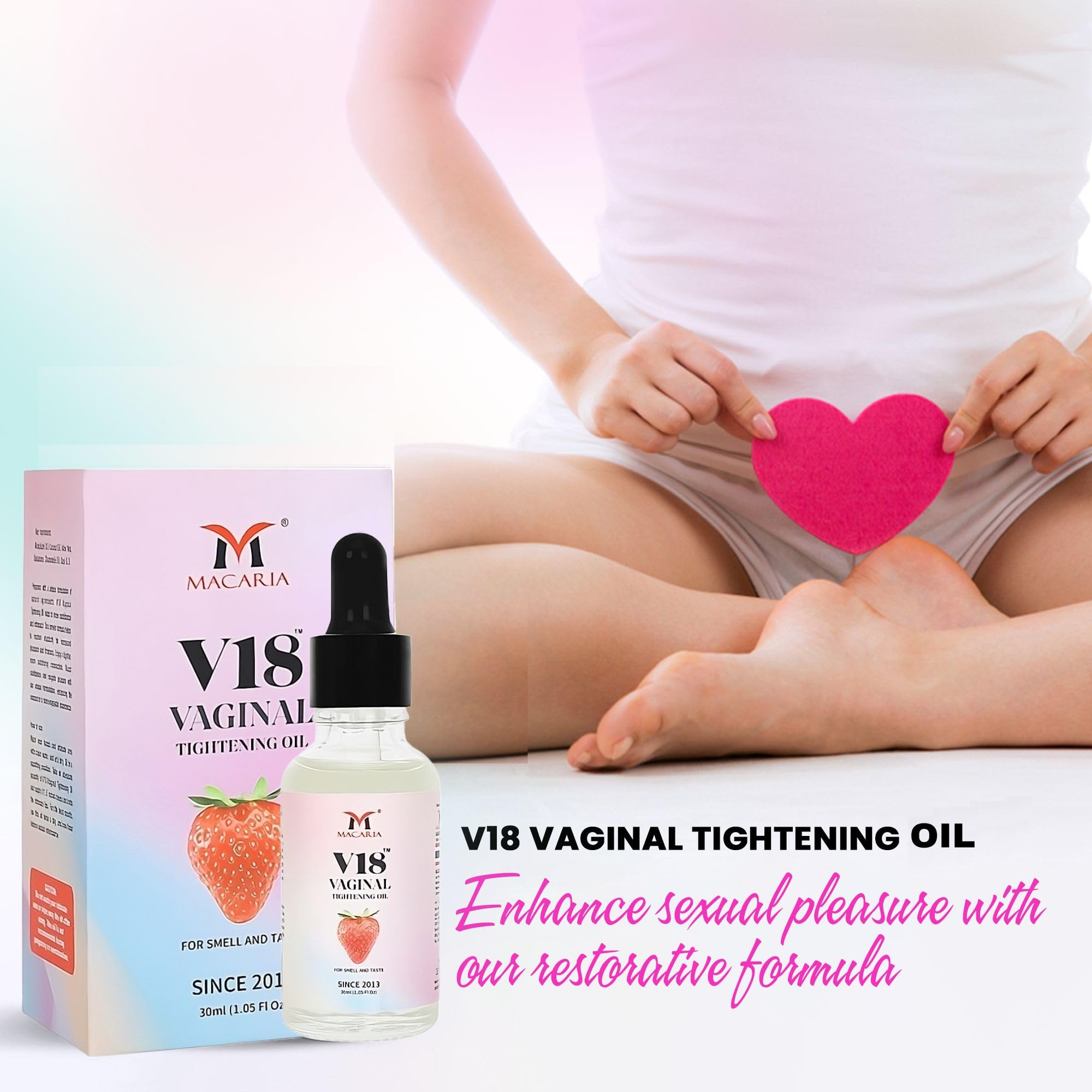 MACARIA V18 Tightening Oil ingredients coconut-aloe-squalane promote softness and comfort.