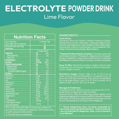 Macmony electrolyte powder lime packets open showing individual servings