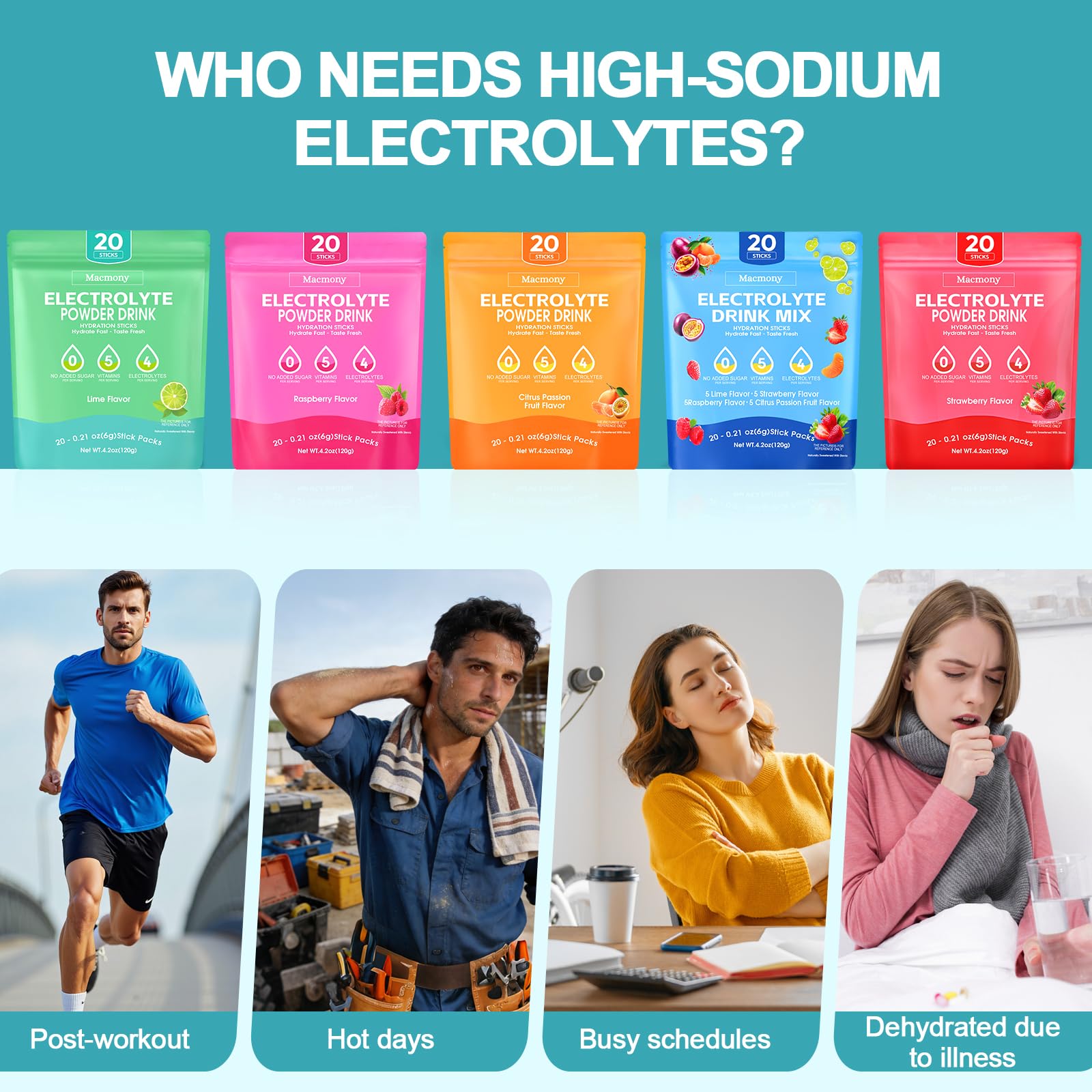 Macmony electrolyte powder lime travel-tote scene for easy hydration