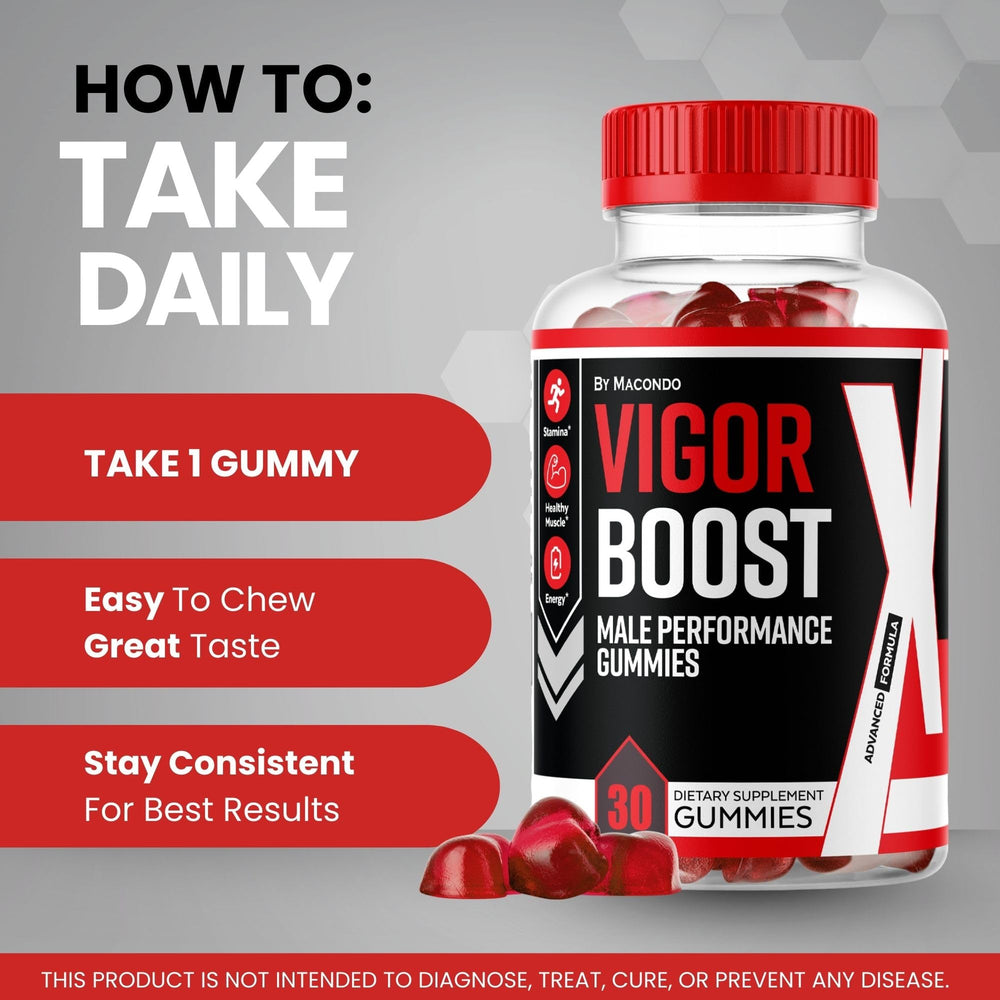 Macondo Vigor Boost X Gummies 2-pack packaging on display for value.