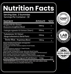 Macro Vital gummies label emphasizing gluten-free, natural support for vitality.