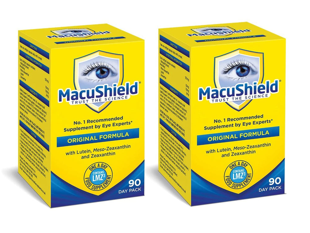 MacuShield capsules two-pack bottle front view for daily eye pigment support