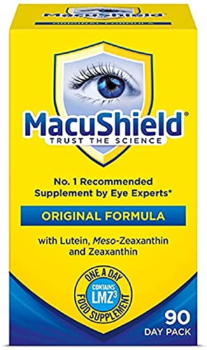 MacuShield eye supplement bottle front for daily eye care.