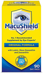 MacuShield eye supplement bottle front for daily eye care.