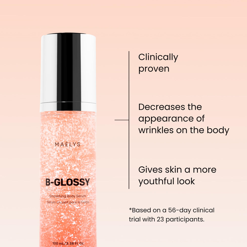 MAËLYS B-GLOSSY application detail highlighting quick absorption.