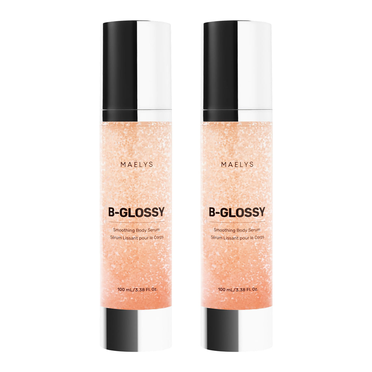 MAËLYS B-GLOSSY serum bottle close-up showing hydration-focused texture.
