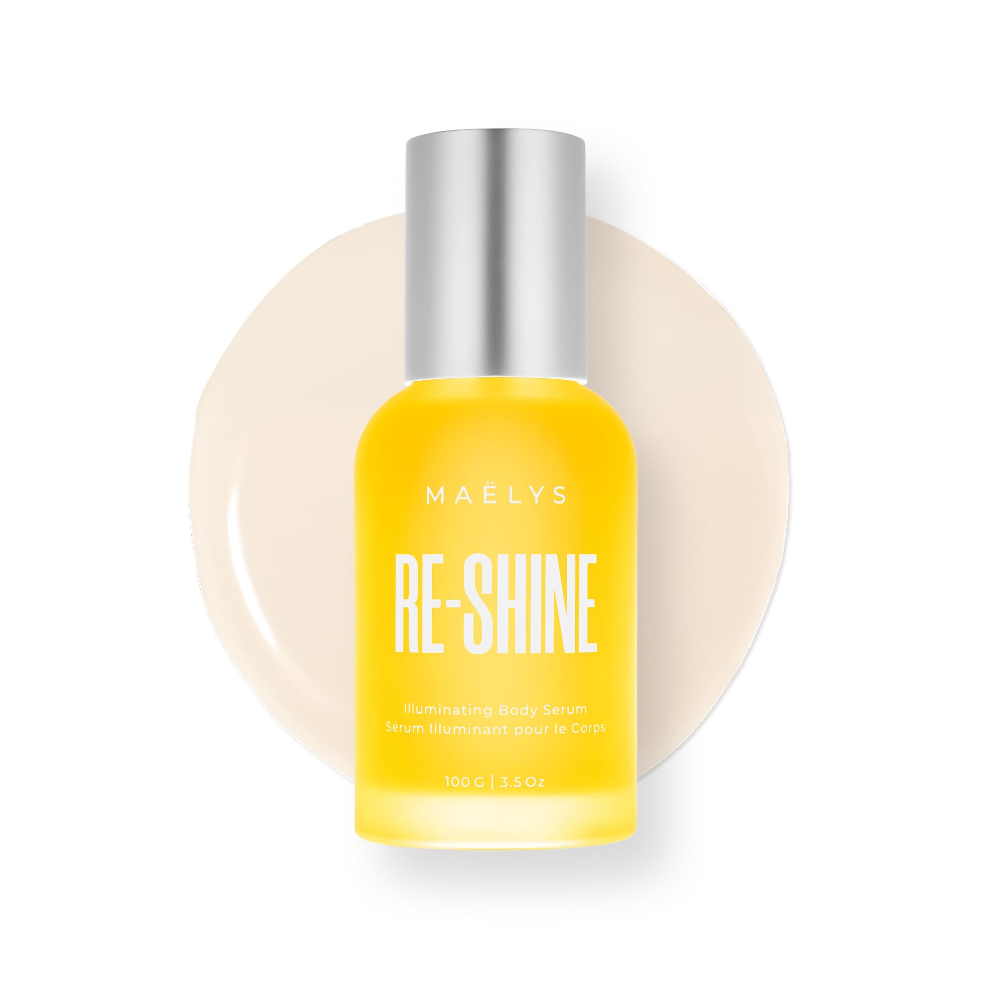 MAËLYS Re-Shine bottle ready for full-body brightening.