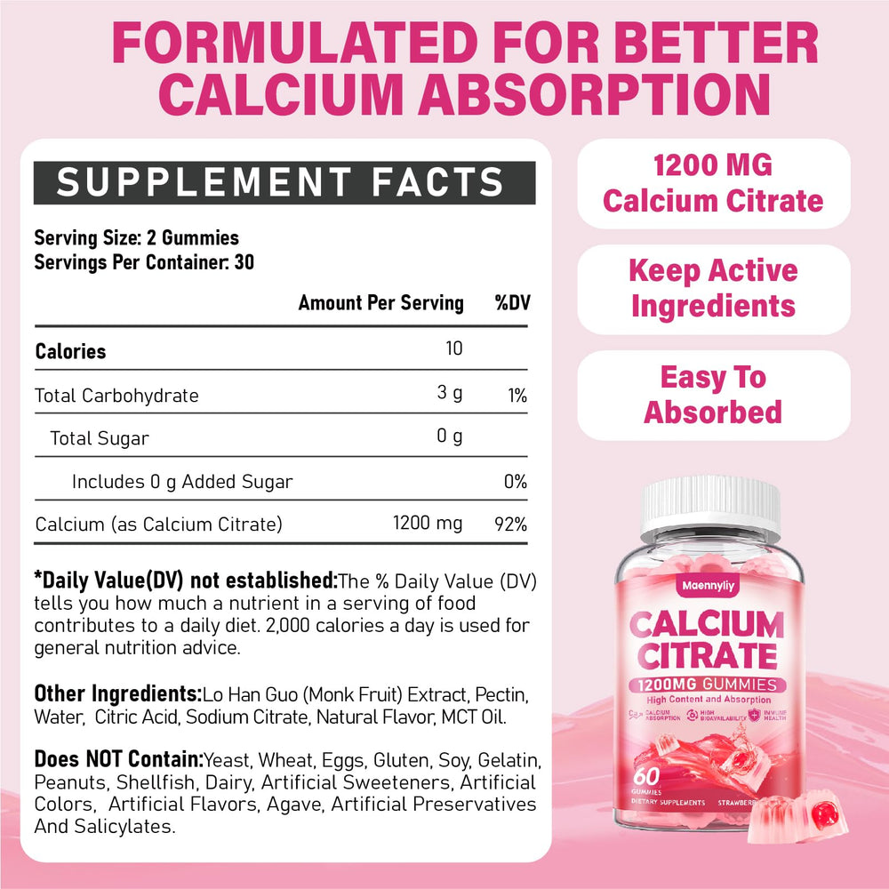 Maennyliy Calcium Citrate Gummies close-up liquid core showing enhanced absorption