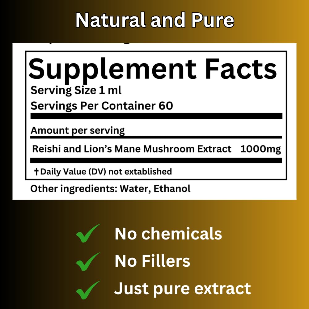 Mag Mushrooms Evening Routine tincture ingredients panel includes Reishi and Lion’s Mane.
